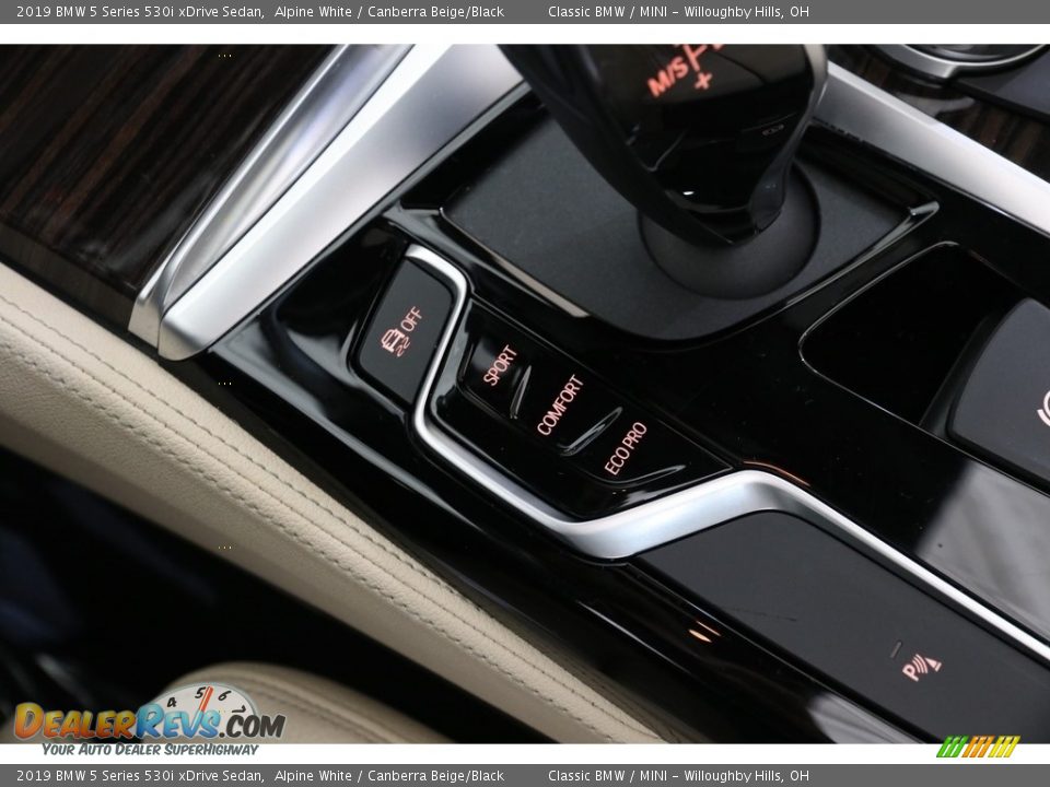 2019 BMW 5 Series 530i xDrive Sedan Alpine White / Canberra Beige/Black Photo #14