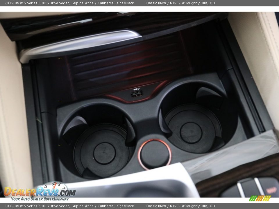 2019 BMW 5 Series 530i xDrive Sedan Alpine White / Canberra Beige/Black Photo #16