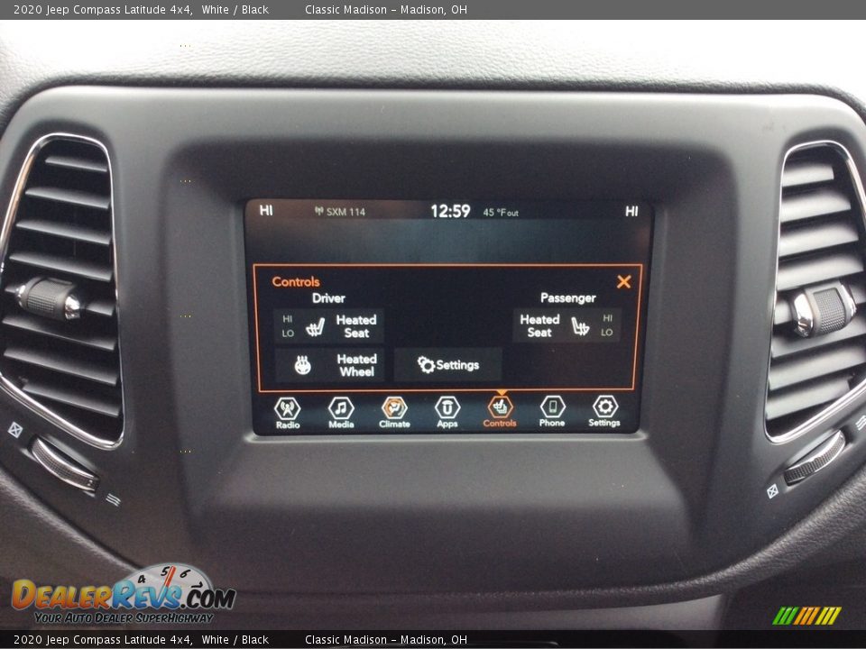 2020 Jeep Compass Latitude 4x4 White / Black Photo #15