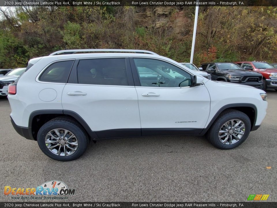 2020 Jeep Cherokee Latitude Plus 4x4 Bright White / Ski Gray/Black Photo #7