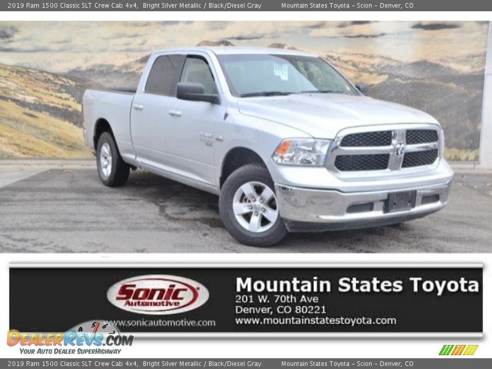 2019 Ram 1500 Classic SLT Crew Cab 4x4 Bright Silver Metallic / Black/Diesel Gray Photo #1