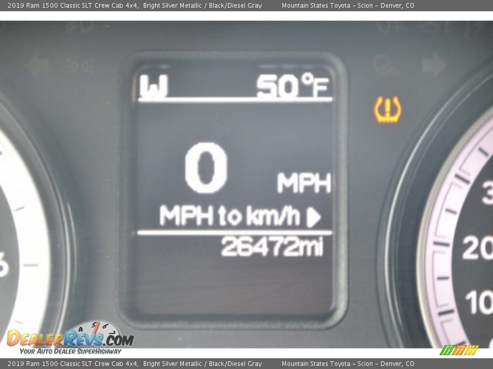 2019 Ram 1500 Classic SLT Crew Cab 4x4 Bright Silver Metallic / Black/Diesel Gray Photo #12