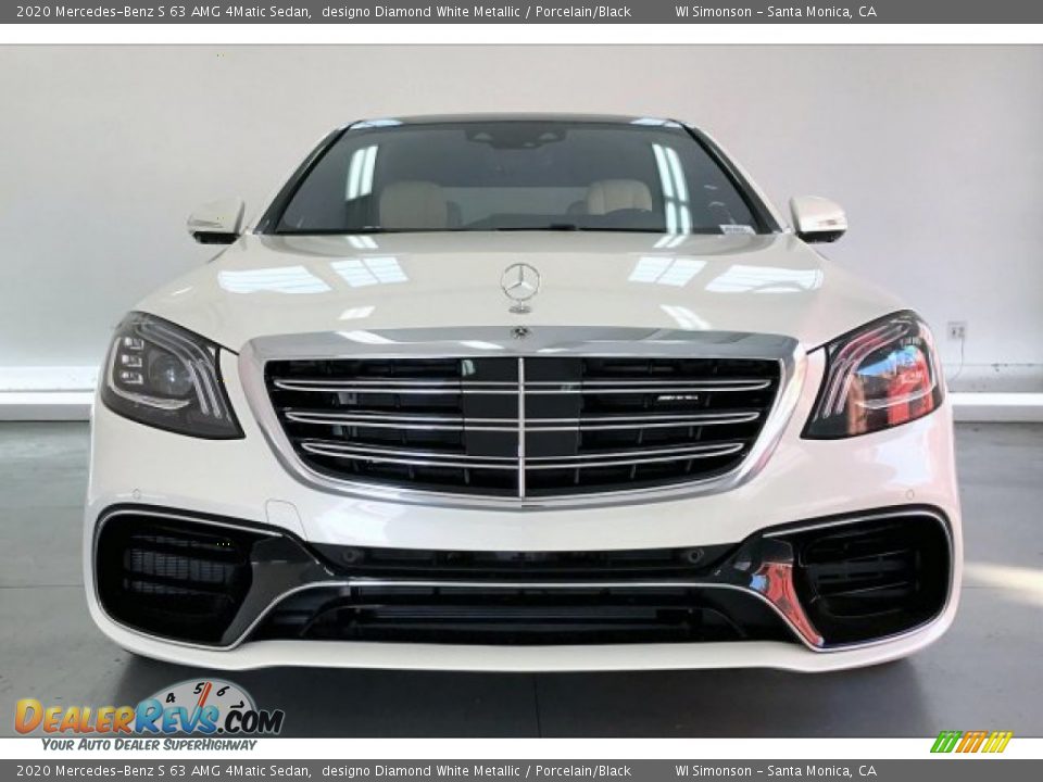 2020 Mercedes-Benz S 63 AMG 4Matic Sedan designo Diamond White Metallic / Porcelain/Black Photo #2