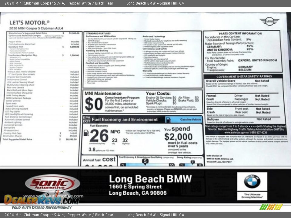 2020 Mini Clubman Cooper S All4 Pepper White / Black Pearl Photo #10