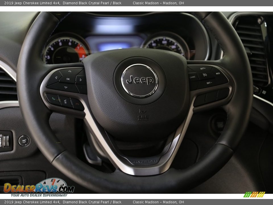 2019 Jeep Cherokee Limited 4x4 Diamond Black Crystal Pearl / Black Photo #7