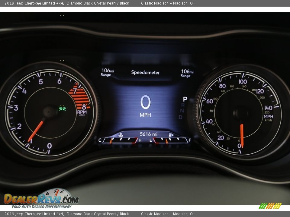 2019 Jeep Cherokee Limited 4x4 Diamond Black Crystal Pearl / Black Photo #8