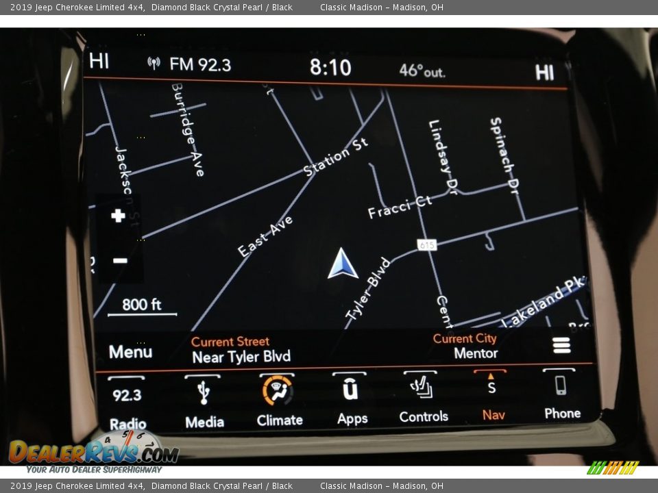 2019 Jeep Cherokee Limited 4x4 Diamond Black Crystal Pearl / Black Photo #15