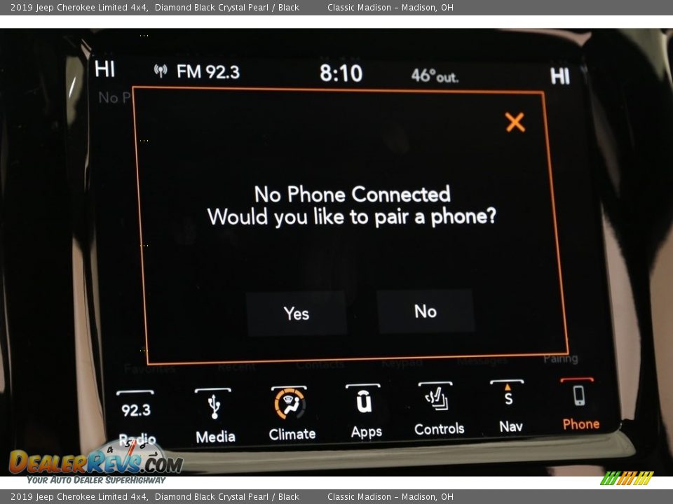 2019 Jeep Cherokee Limited 4x4 Diamond Black Crystal Pearl / Black Photo #16