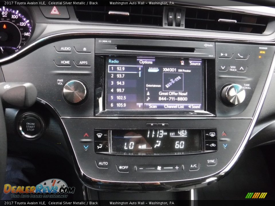 2017 Toyota Avalon XLE Celestial Silver Metallic / Black Photo #18