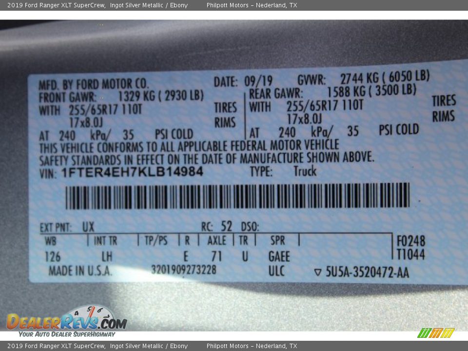 2019 Ford Ranger XLT SuperCrew Ingot Silver Metallic / Ebony Photo #23