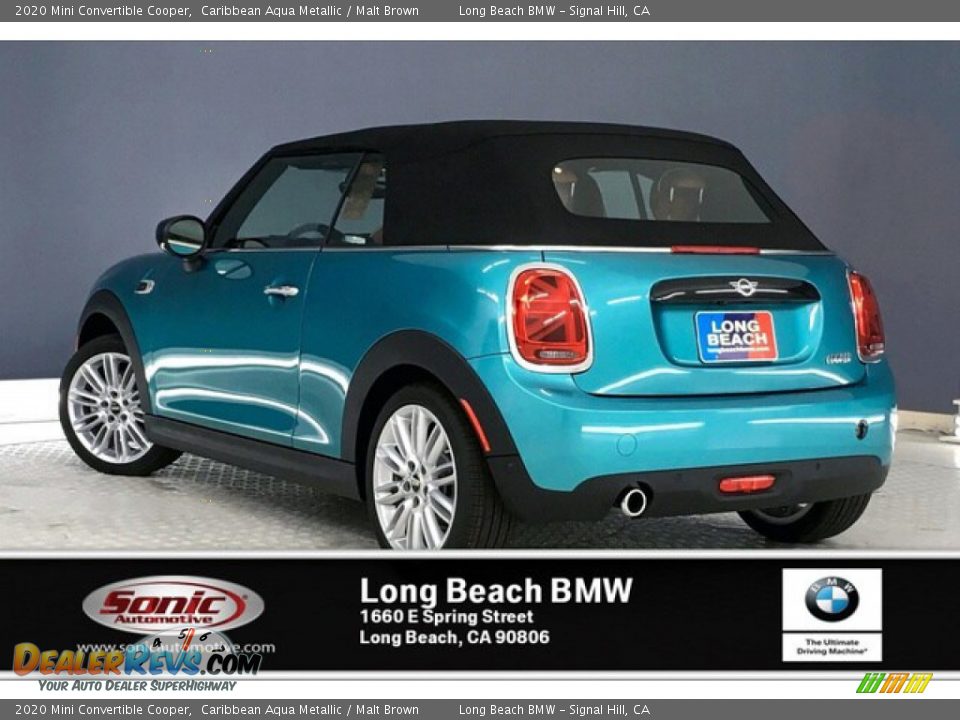 2020 Mini Convertible Cooper Caribbean Aqua Metallic / Malt Brown Photo #2