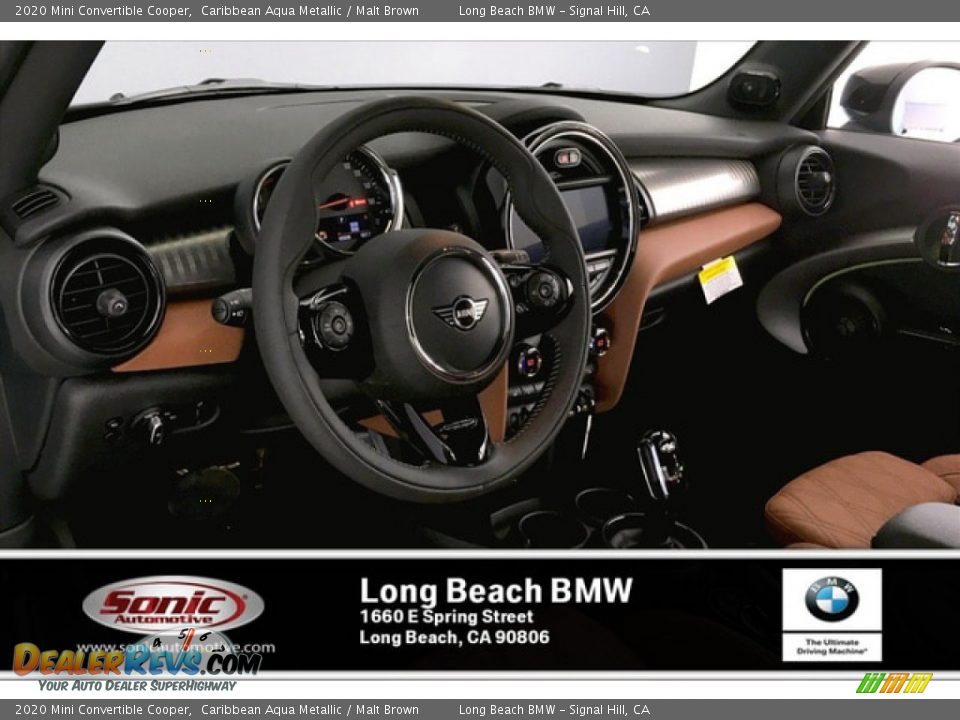 2020 Mini Convertible Cooper Caribbean Aqua Metallic / Malt Brown Photo #4