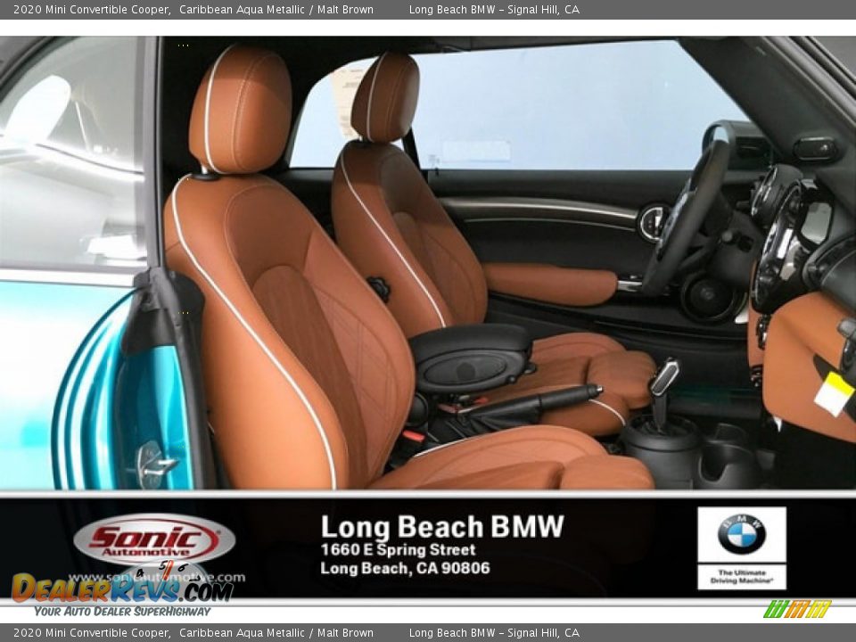 2020 Mini Convertible Cooper Caribbean Aqua Metallic / Malt Brown Photo #7