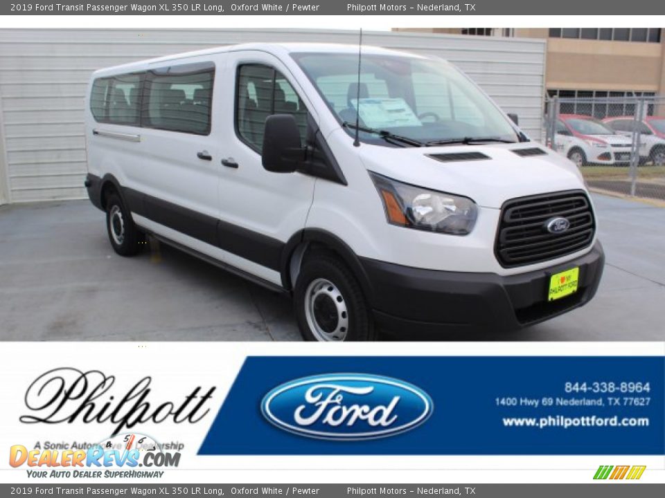 2019 Ford Transit Passenger Wagon XL 350 LR Long Oxford White / Pewter Photo #1