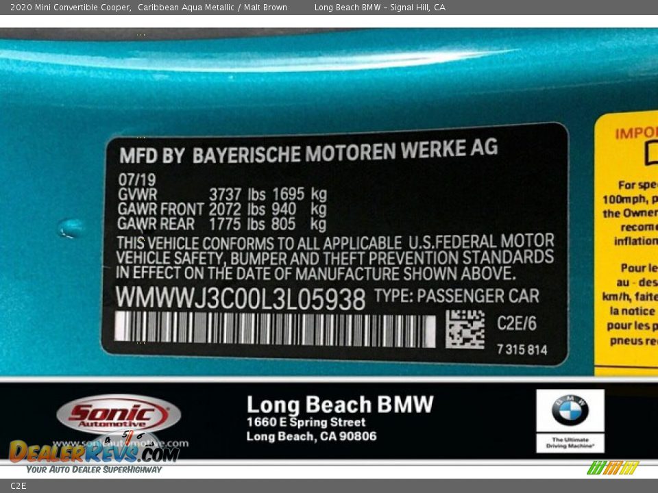 Mini Color Code C2E Caribbean Aqua Metallic