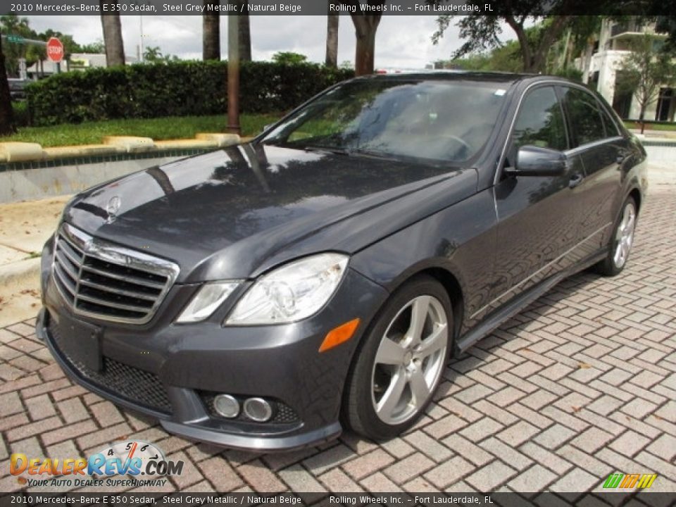 2010 Mercedes-Benz E 350 Sedan Steel Grey Metallic / Natural Beige Photo #1