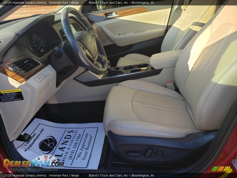 2016 Hyundai Sonata Limited Venetian Red / Beige Photo #8