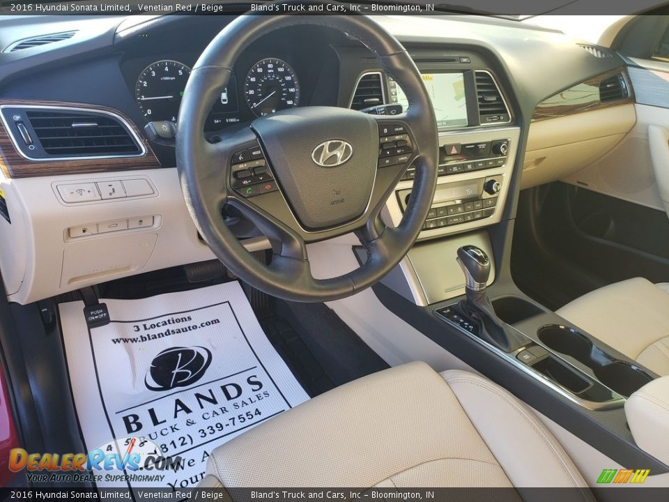 2016 Hyundai Sonata Limited Venetian Red / Beige Photo #11