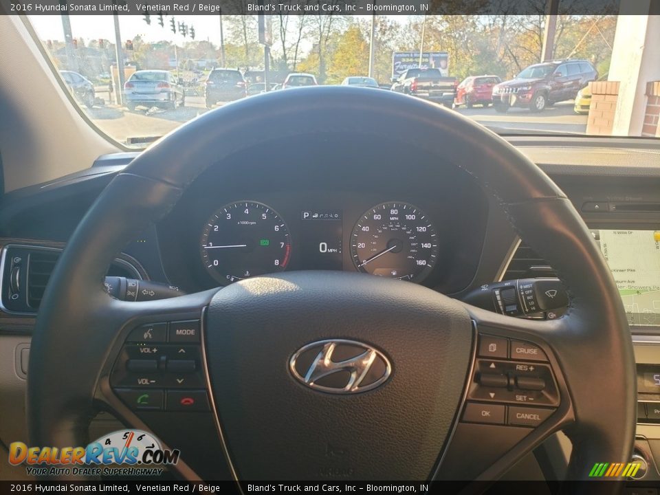 2016 Hyundai Sonata Limited Venetian Red / Beige Photo #13