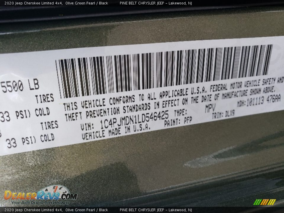 2020 Jeep Cherokee Limited 4x4 Olive Green Pearl / Black Photo #9
