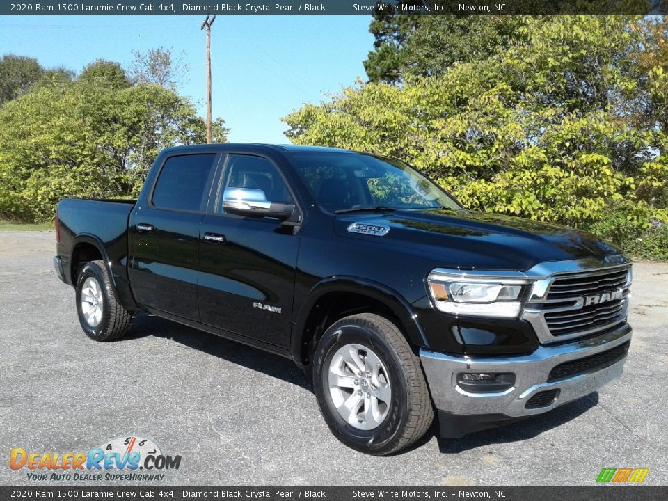 2020 Ram 1500 Laramie Crew Cab 4x4 Diamond Black Crystal Pearl / Black Photo #4