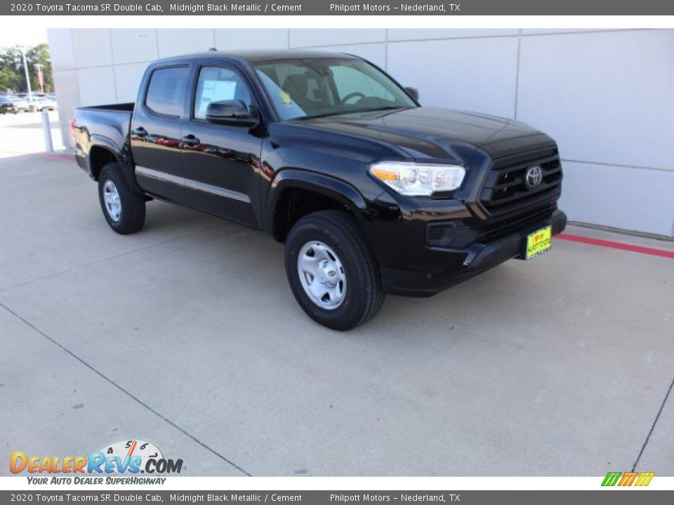 2020 Toyota Tacoma SR Double Cab Midnight Black Metallic / Cement Photo #2