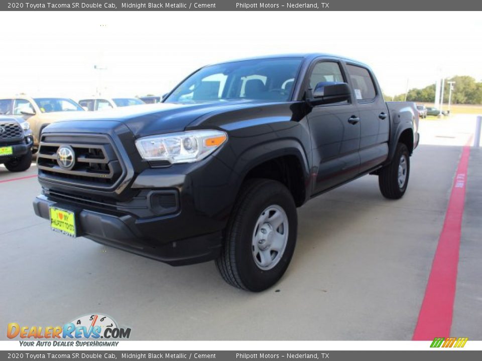 2020 Toyota Tacoma SR Double Cab Midnight Black Metallic / Cement Photo #4