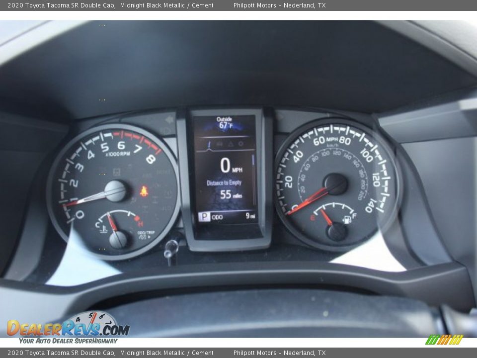 2020 Toyota Tacoma SR Double Cab Midnight Black Metallic / Cement Photo #13