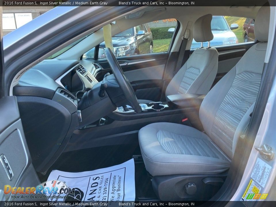 2016 Ford Fusion S Ingot Silver Metallic / Medium Earth Gray Photo #14
