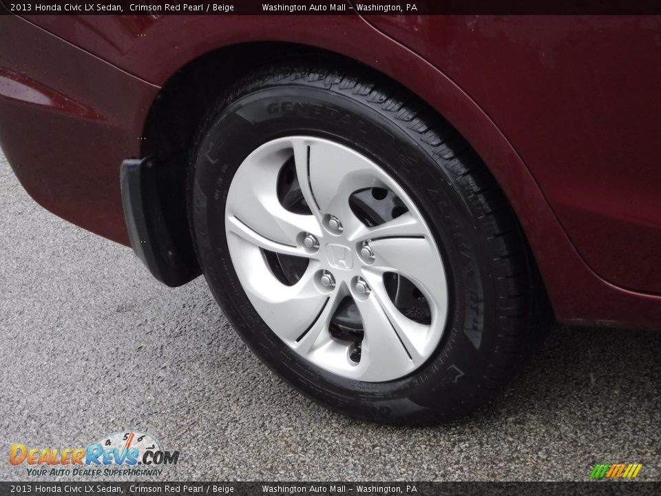 2013 Honda Civic LX Sedan Crimson Red Pearl / Beige Photo #3