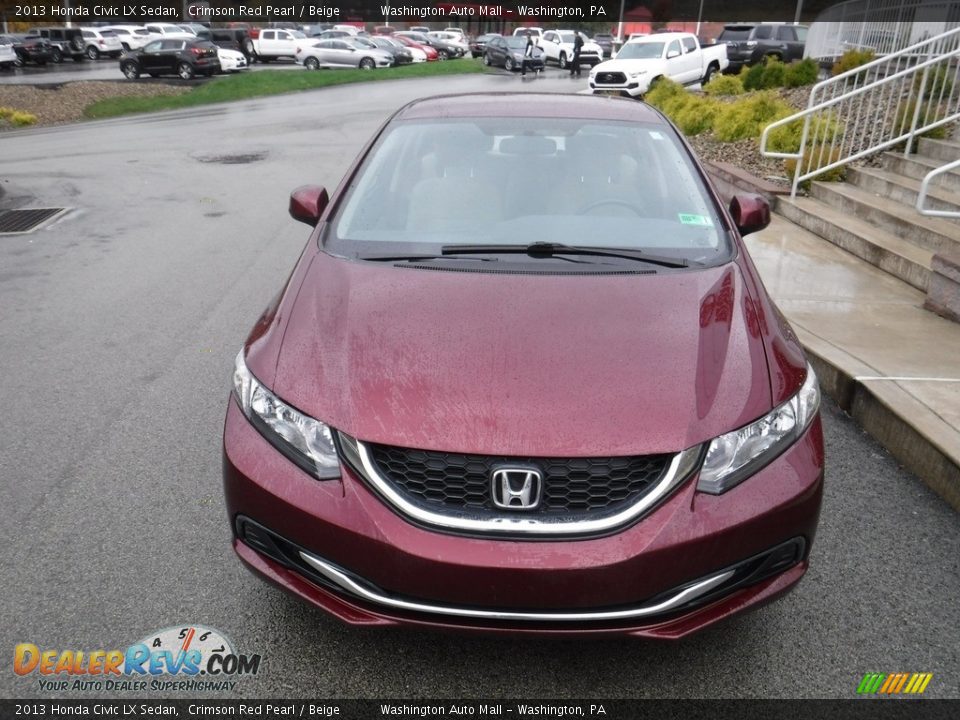 2013 Honda Civic LX Sedan Crimson Red Pearl / Beige Photo #4