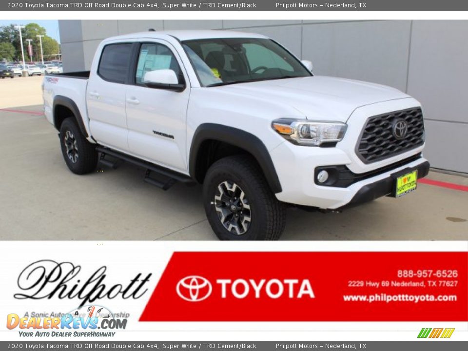 2020 Toyota Tacoma TRD Off Road Double Cab 4x4 Super White / TRD Cement/Black Photo #1