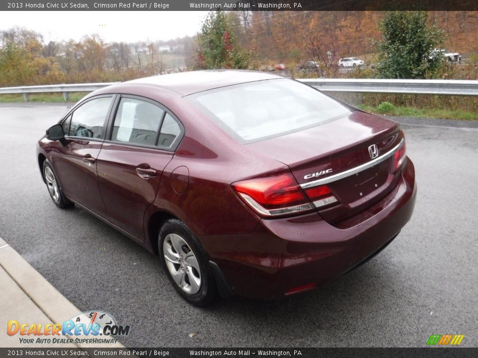 2013 Honda Civic LX Sedan Crimson Red Pearl / Beige Photo #6
