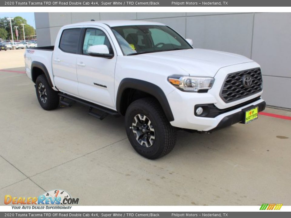 2020 Toyota Tacoma TRD Off Road Double Cab 4x4 Super White / TRD Cement/Black Photo #2