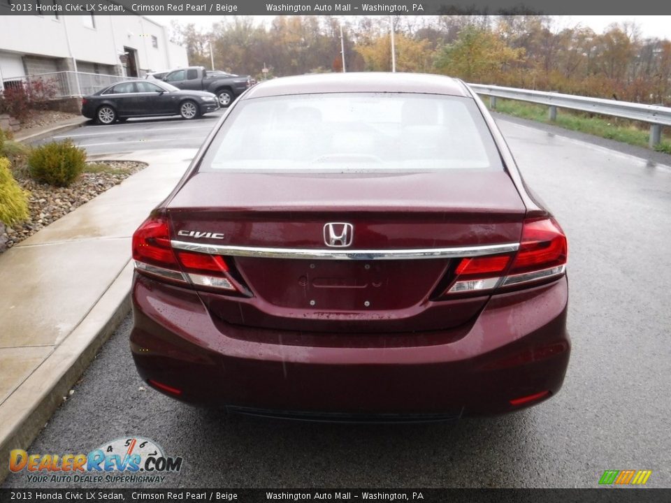 2013 Honda Civic LX Sedan Crimson Red Pearl / Beige Photo #7