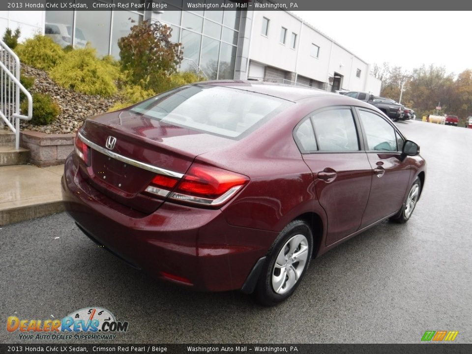 2013 Honda Civic LX Sedan Crimson Red Pearl / Beige Photo #8