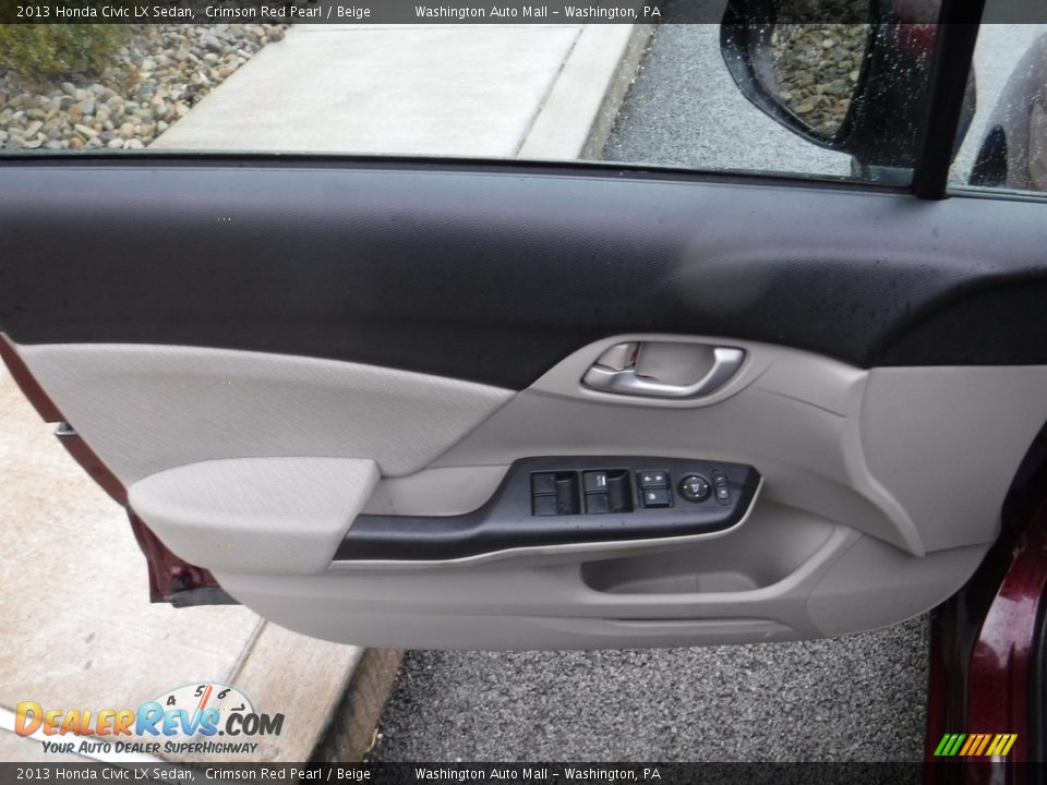 2013 Honda Civic LX Sedan Crimson Red Pearl / Beige Photo #9