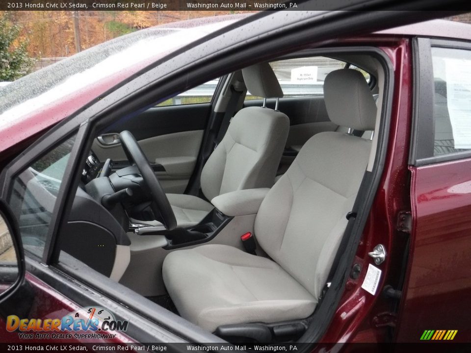 2013 Honda Civic LX Sedan Crimson Red Pearl / Beige Photo #10