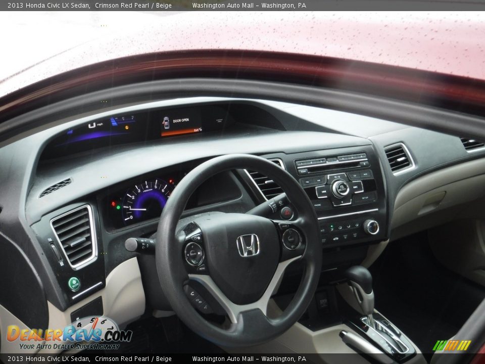 2013 Honda Civic LX Sedan Crimson Red Pearl / Beige Photo #11