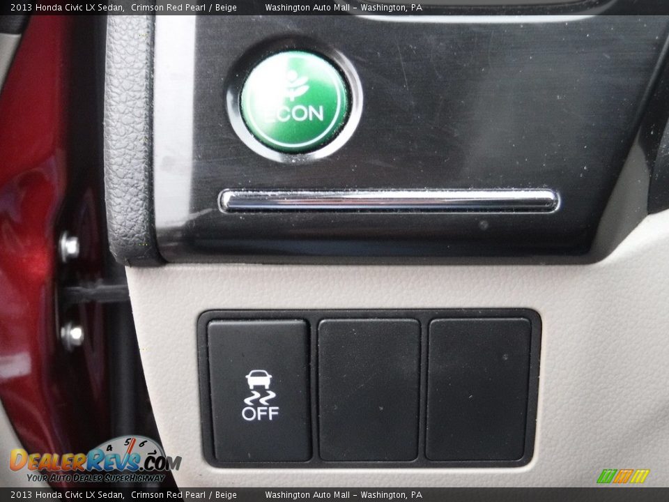 2013 Honda Civic LX Sedan Crimson Red Pearl / Beige Photo #12