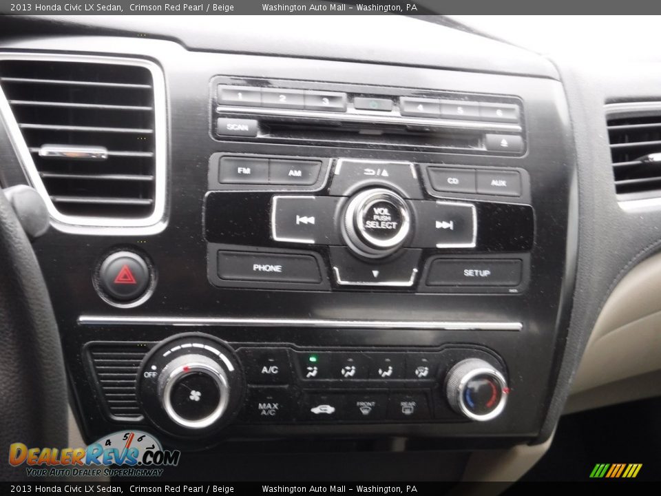 2013 Honda Civic LX Sedan Crimson Red Pearl / Beige Photo #14