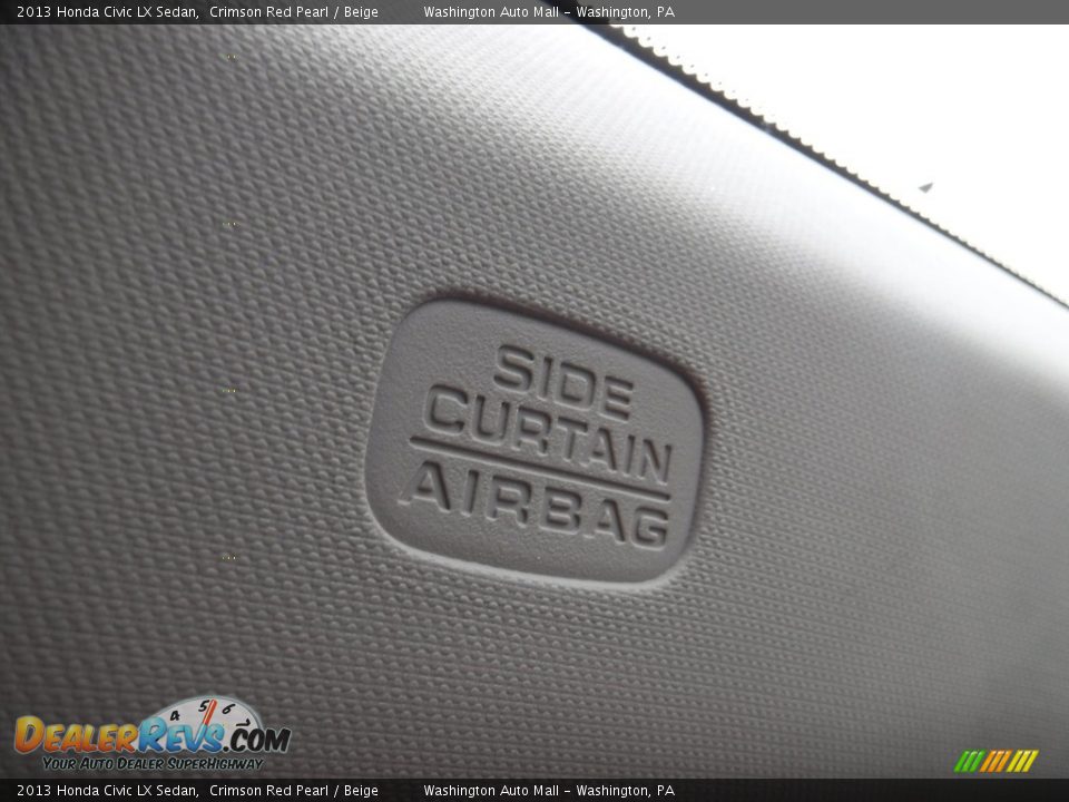 2013 Honda Civic LX Sedan Crimson Red Pearl / Beige Photo #16