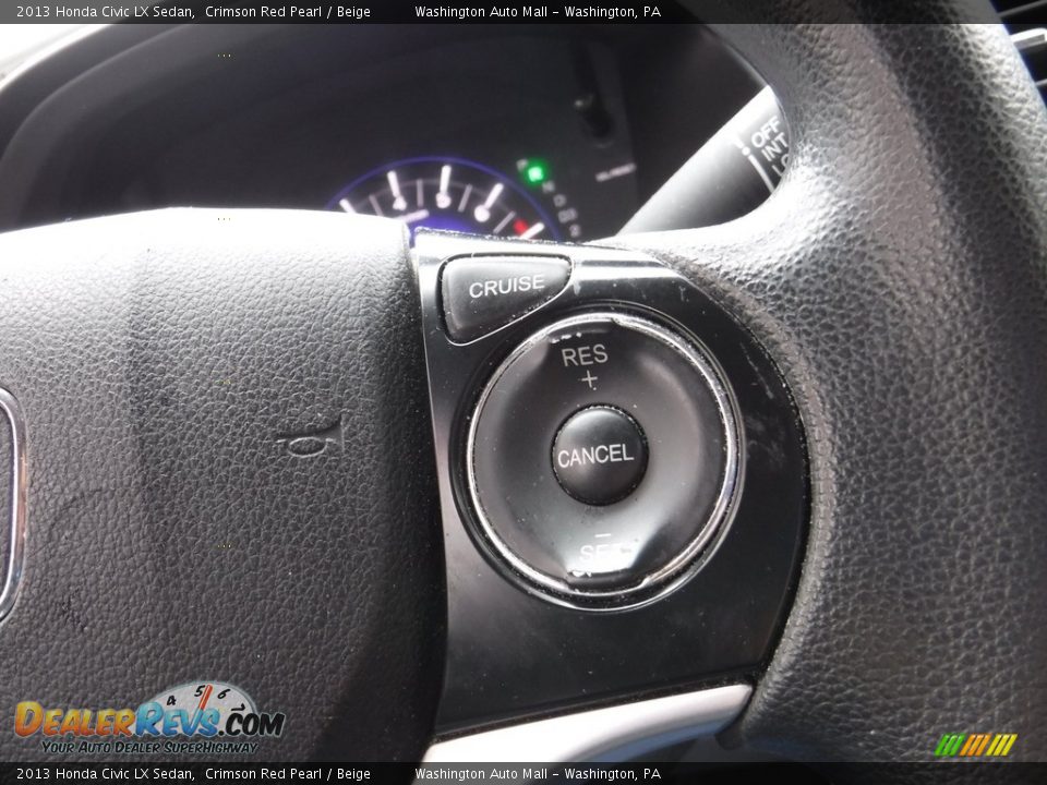 2013 Honda Civic LX Sedan Crimson Red Pearl / Beige Photo #18