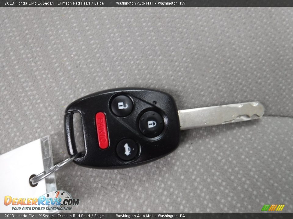 2013 Honda Civic LX Sedan Crimson Red Pearl / Beige Photo #22