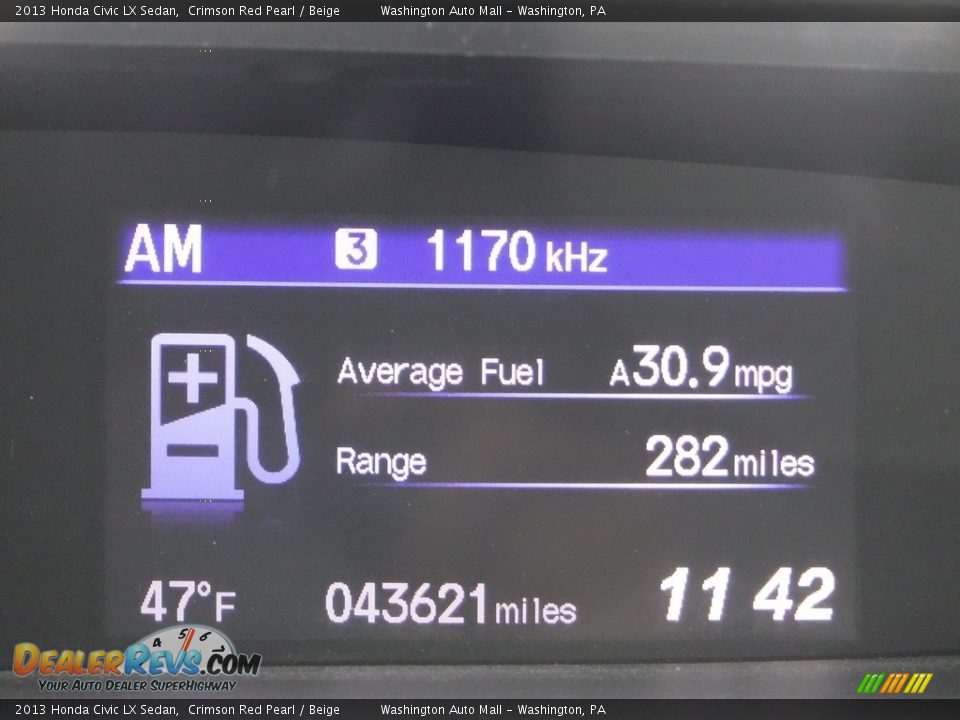 2013 Honda Civic LX Sedan Crimson Red Pearl / Beige Photo #25