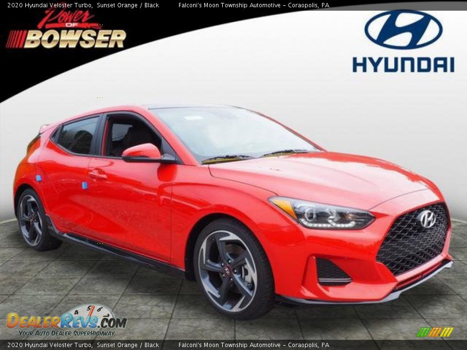 2020 Hyundai Veloster Turbo Sunset Orange / Black Photo #1