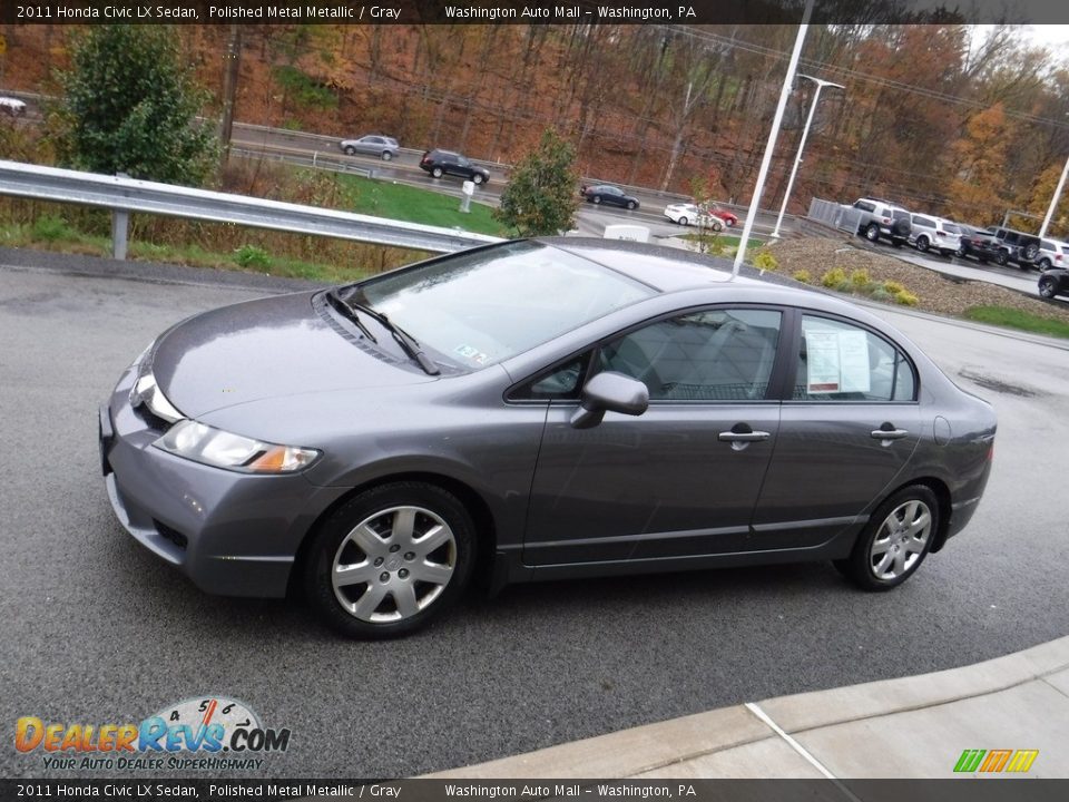 2011 Honda Civic LX Sedan Polished Metal Metallic / Gray Photo #6