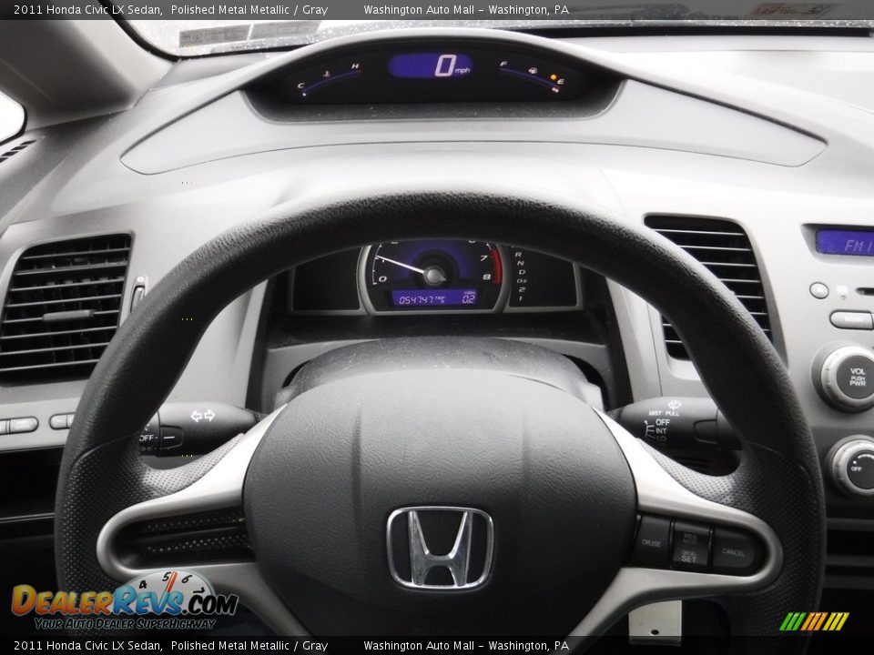 2011 Honda Civic LX Sedan Polished Metal Metallic / Gray Photo #11
