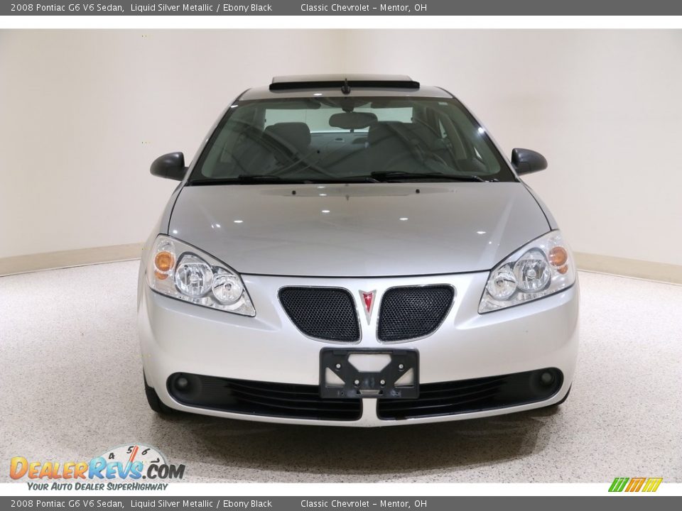 2008 Pontiac G6 V6 Sedan Liquid Silver Metallic / Ebony Black Photo #2