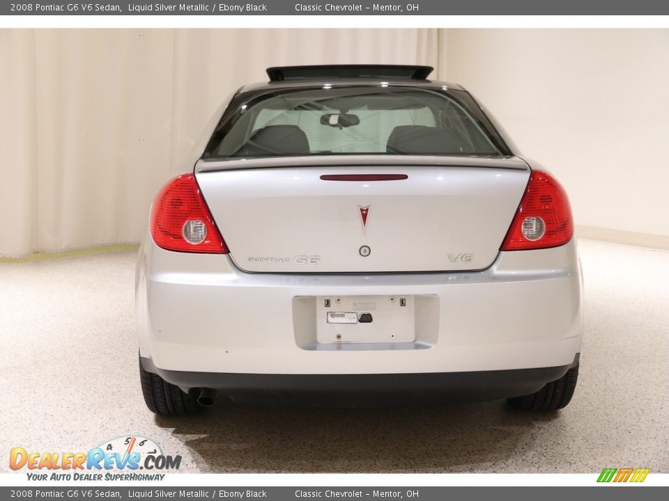 2008 Pontiac G6 V6 Sedan Liquid Silver Metallic / Ebony Black Photo #14